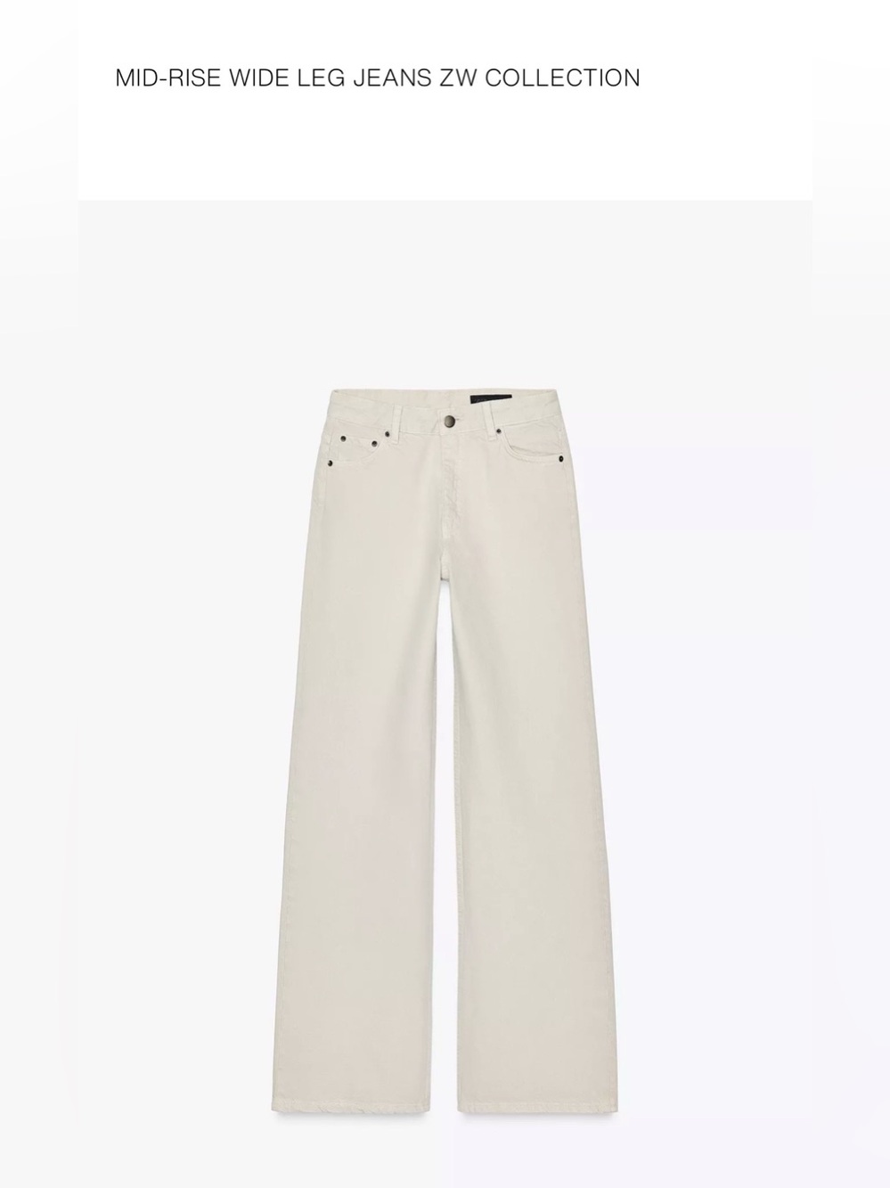Zara Beige Trousers with Black Brand Patch